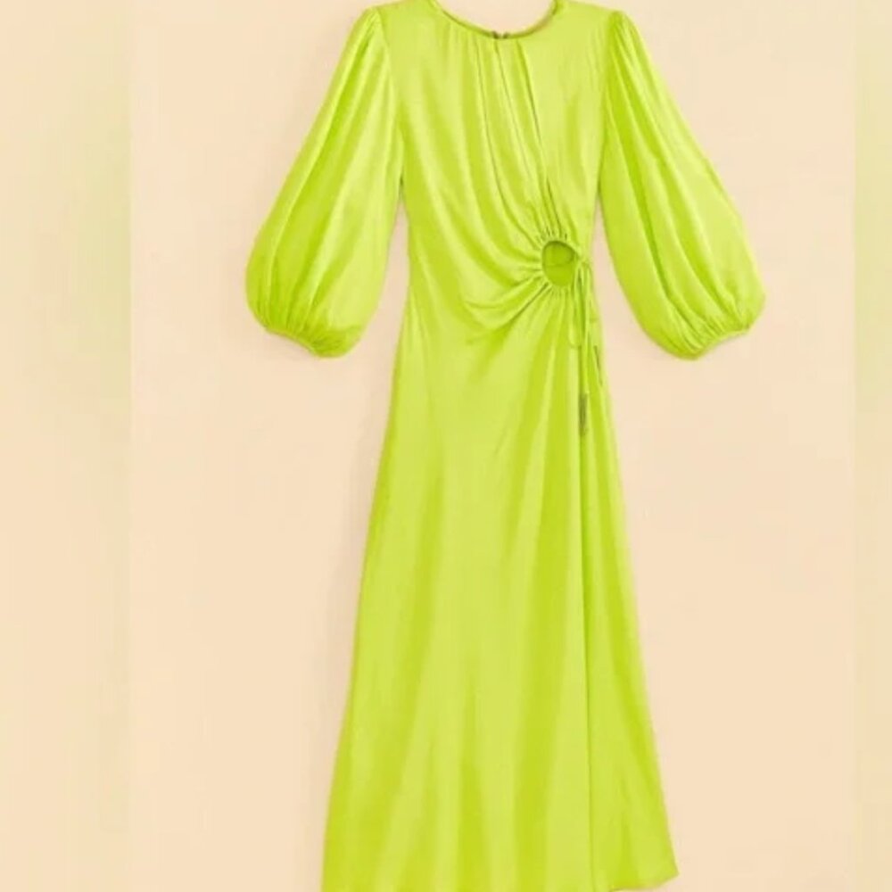 Farm Rio Lime Circle Cut Out Midi Dress